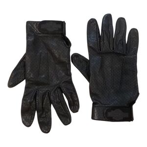 vintage Harley-Davidson women's Size M black leather Full Finger Gloves